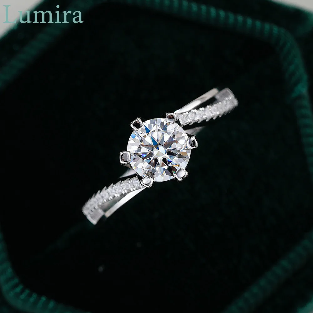 Moissanite Engagement Ring 1 Carat - Lumira Sparkling Twisted Arm Moissanite Platinum
