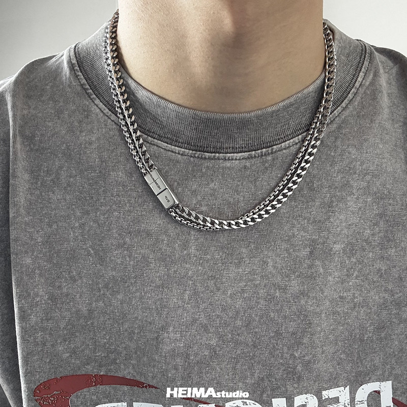 Hip-Hop Titanium Steel Double  - Cuban Link Chain 12Mm 评论和价格