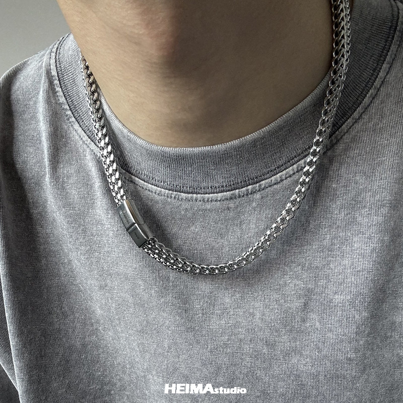 Hip-Hop Titanium Steel Double  - Cuban Link Chain 12Mm 评论和价格