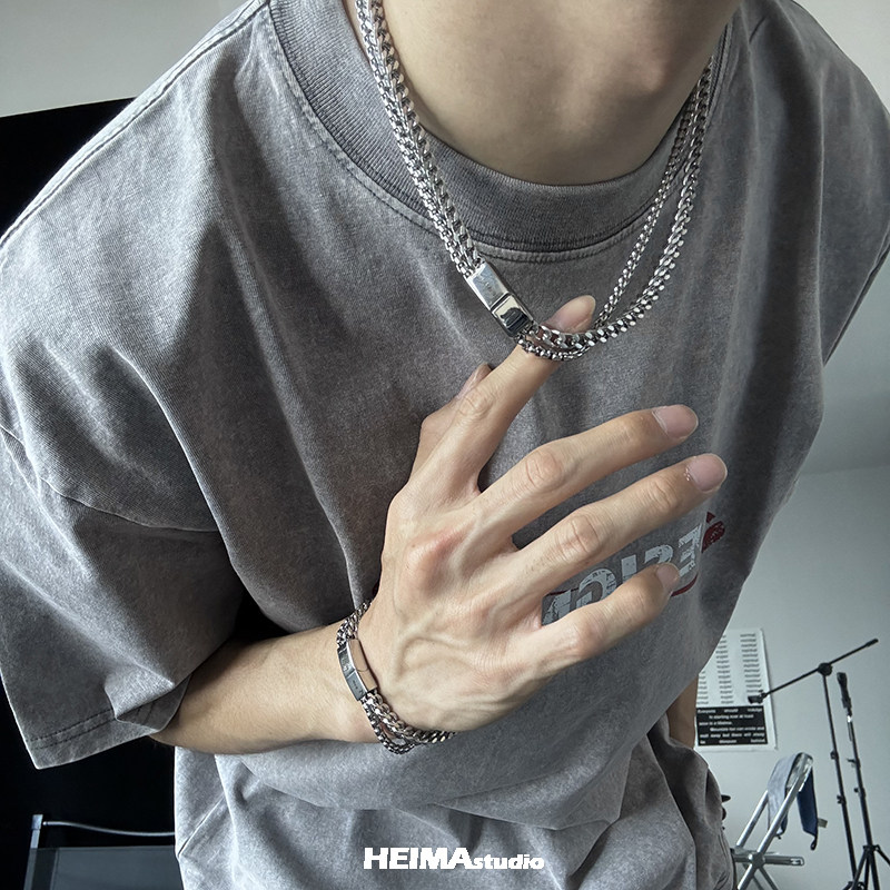 Hip-Hop Titanium Steel Double  - Cuban Link Chain 12Mm 评论和价格