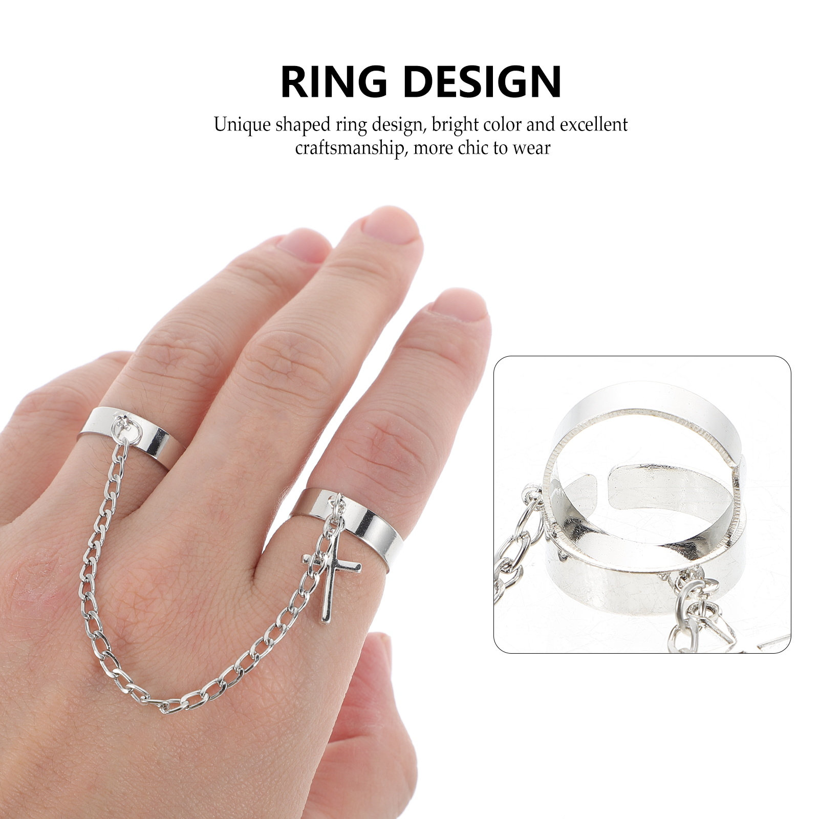 Vintage Gothic Cross Knuckle R - Vintage Punk Knuckle Rings Set 评论和价格