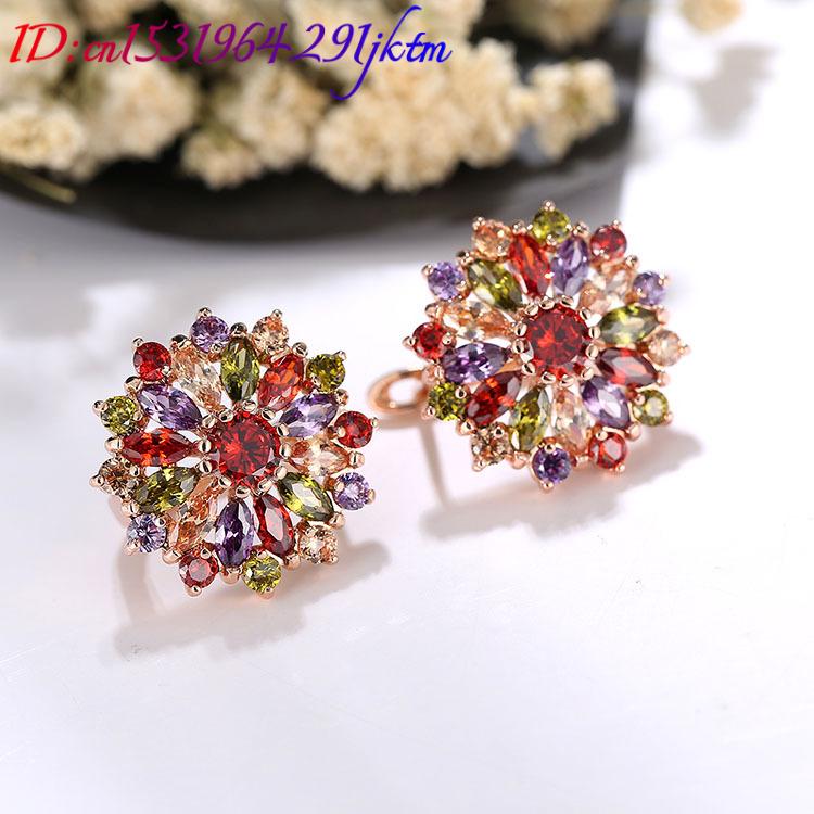 Natural Crystal Flower Earring - Earrings 评论和价格