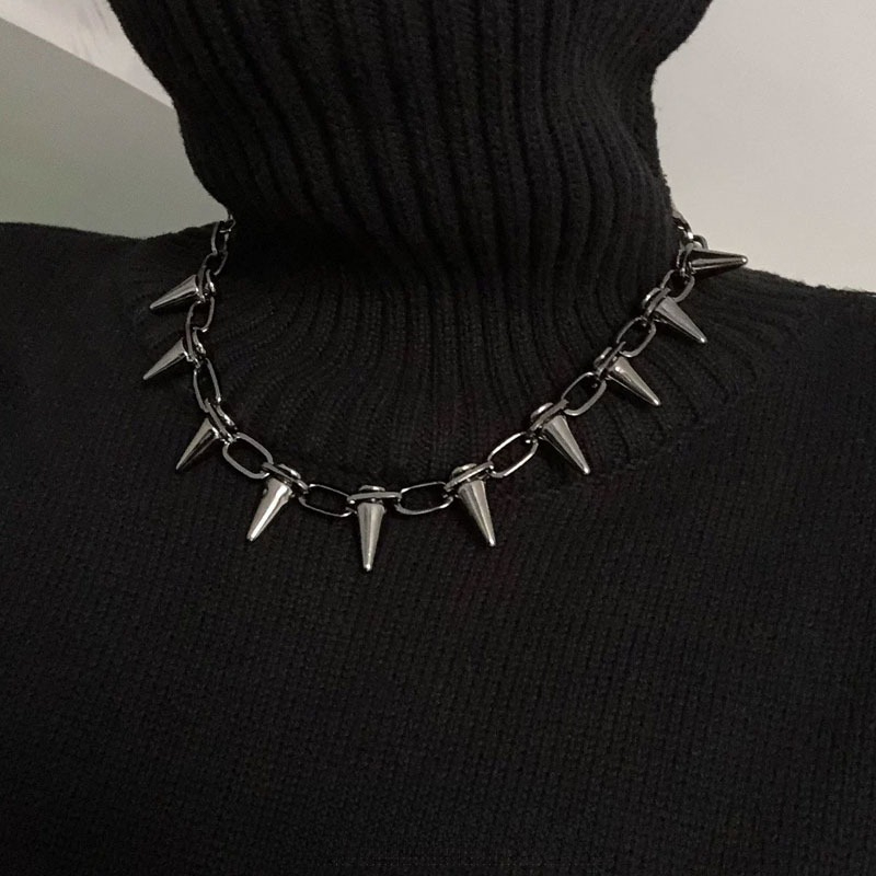 Fashion Punk Spike Chokers Nec - Goth Punk Spike Choker 评论和价格