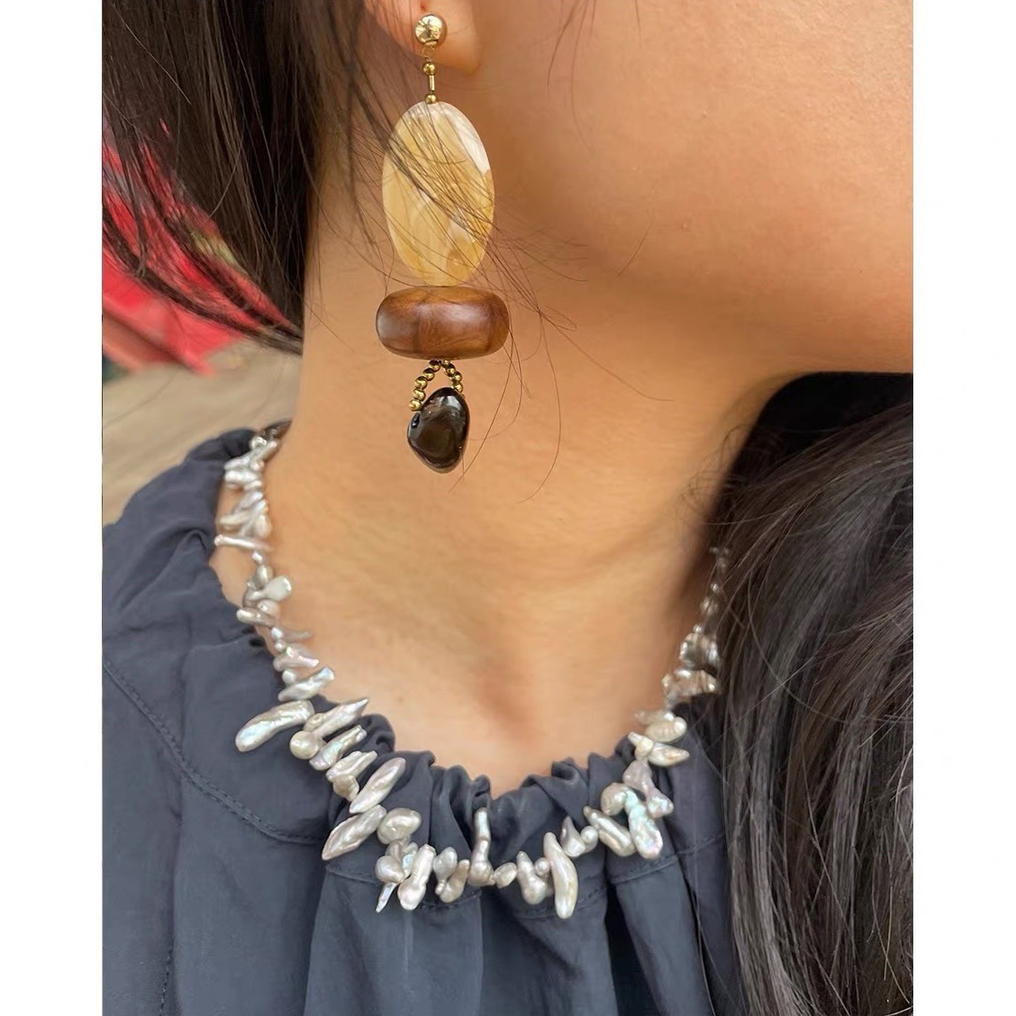 Bohemian Baroque Pearl Choker  - Pearl Choker Necklace Vintage 评论和价格